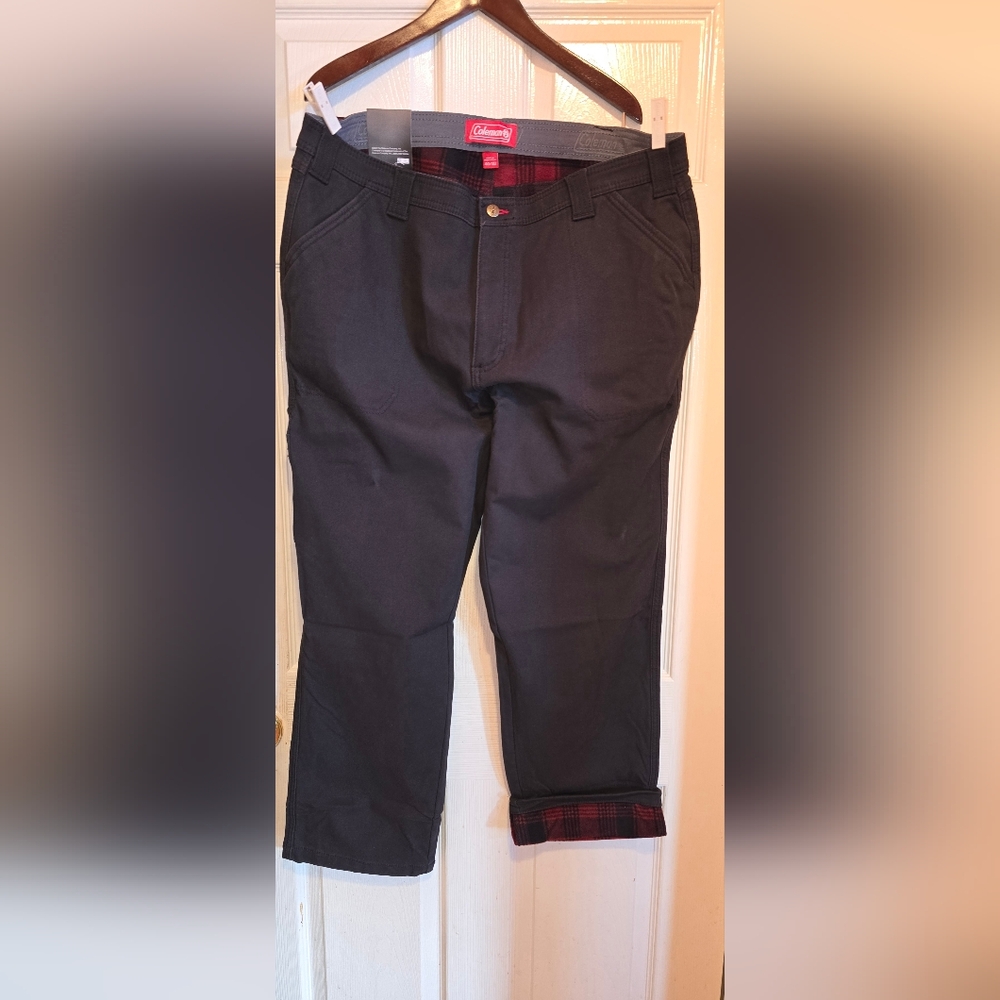 Coleman Men's 40x32 Fleece Lined Stretch Utility Work Pants Tear Resistant